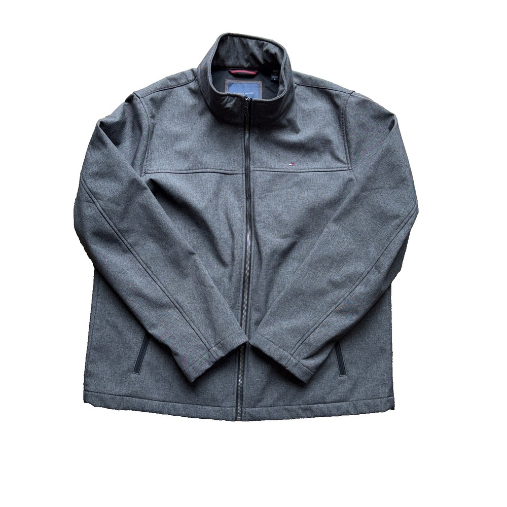 Tommy Hilfiger Softshell Classic Zip Jacket Men's Large Gray
